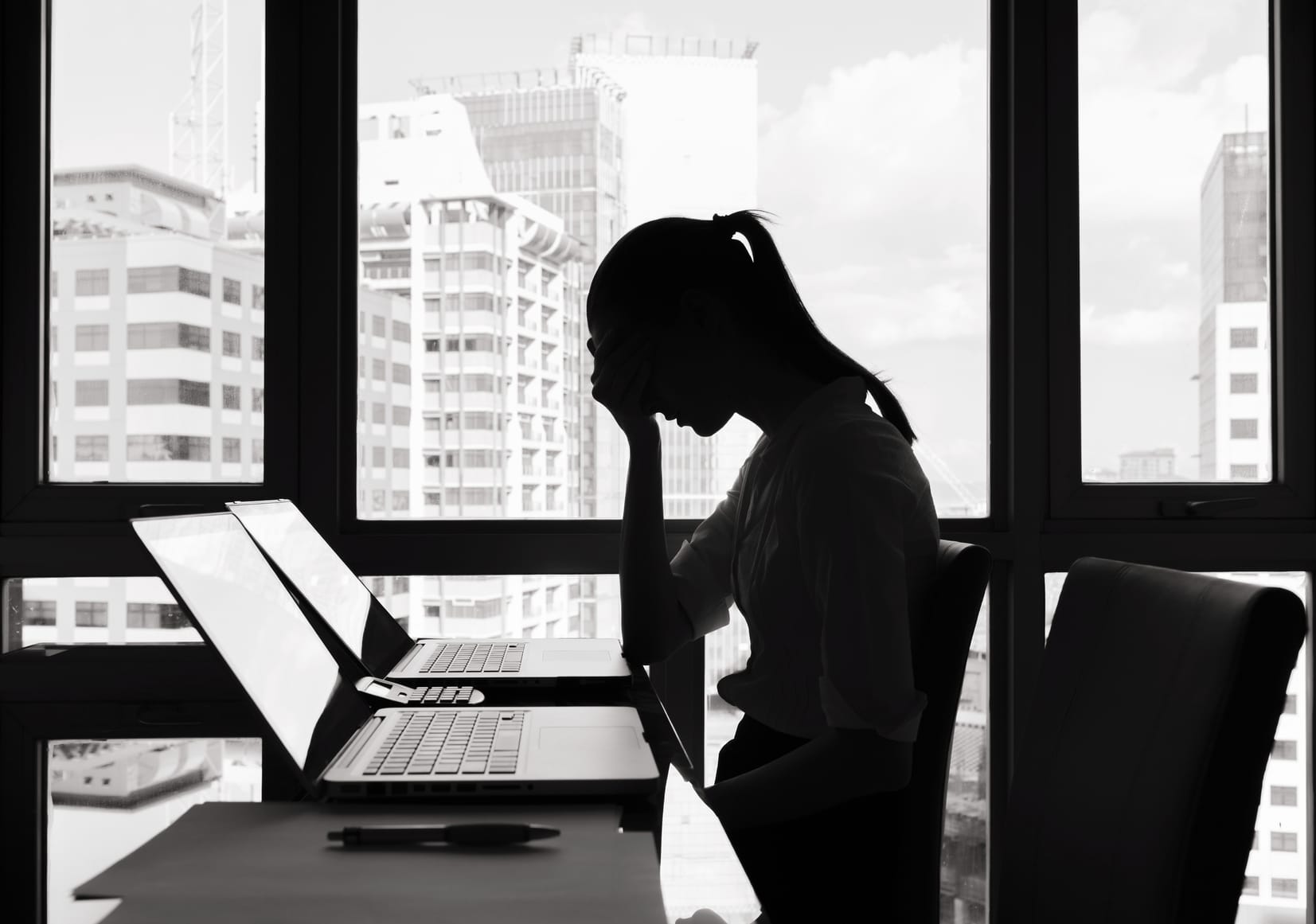 Stressed business woman