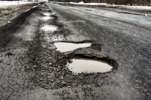 old highway with holes