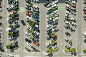 daytime in busy parking lot