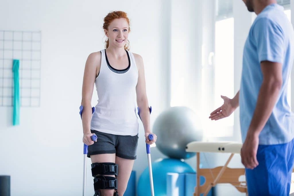 a woman going through physical therapy after an Austin area accident