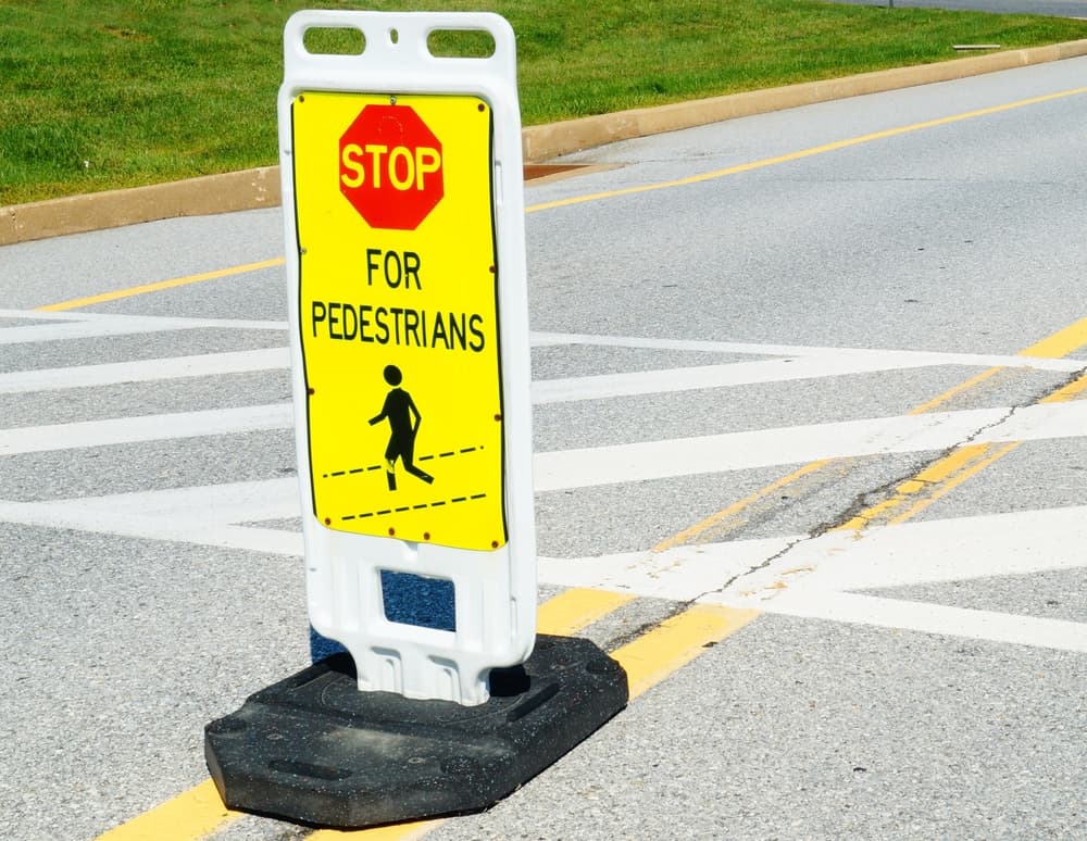 Stop Sign at Pedestrian Crossing